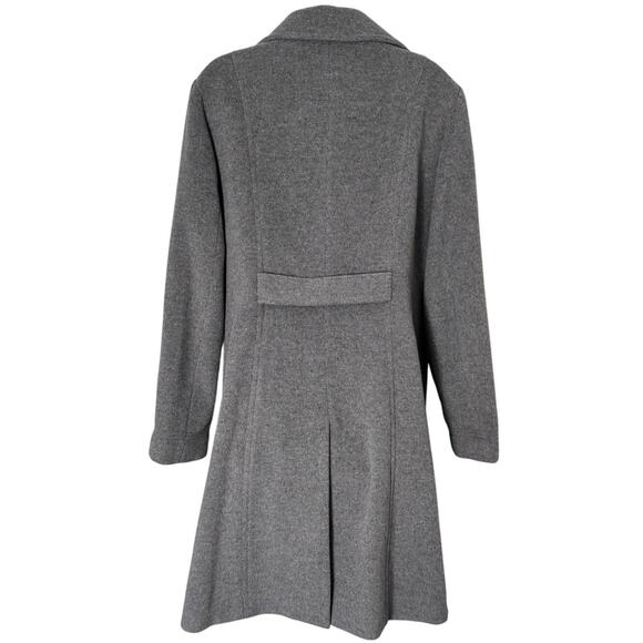 Anne Klein Notch Collar Wool And Cashmere Button Coat Gray Size 16 - Picture 2 of 11